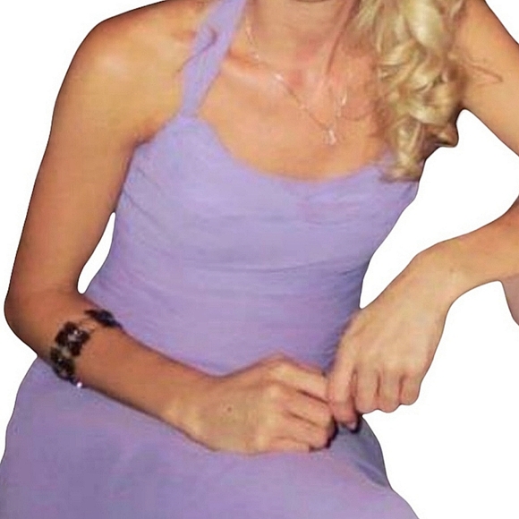 Boutique Halter Mesh Flowy Lilac Dress- Size 2 (XS-XXS Fit) - Picture 14 of 16